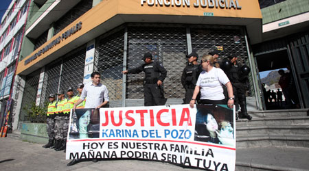 Familiares y amigos vigilaron el proceso penal en el caso Karina del Pozo. Foto: Archivo&#47; UN