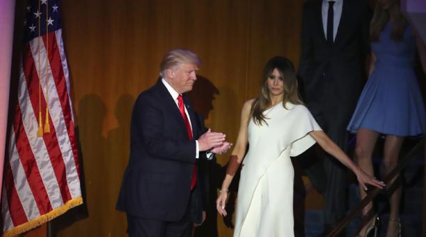 Melania Trump acompañó a su marido durante la noche de las elecciones en EE.UU. Foto: AFP