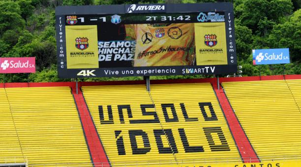 Barcelona empató con Macará con estadio vacio tras incidentes entre aficionados. Foto: API