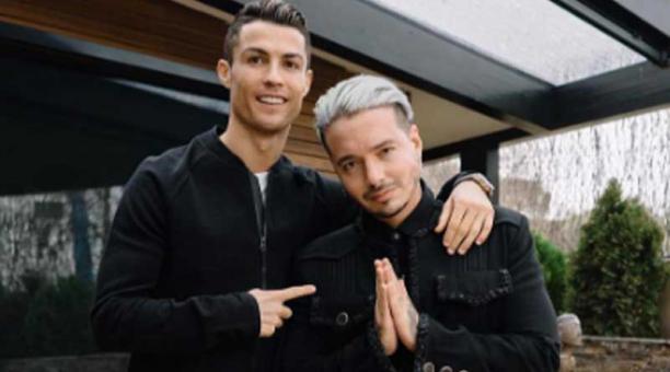 El cantante reguetonero J. Balvin junto a Cristiano Ronaldo. Foto: Instagram jbalvin