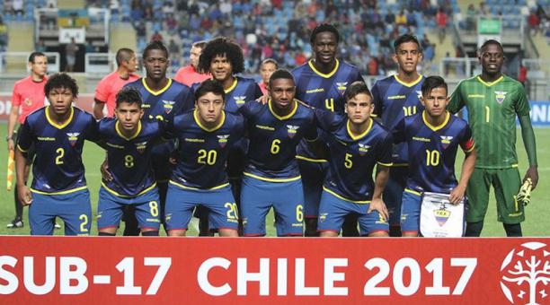 Los jugadores de la Selección de Ecuador Sub 17. Foto: Tomada de @Sub17Chile2017