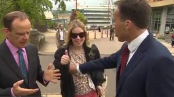 Sucedió cuando un periodista de la cadena británica hacía una entrevista en vivo en las calles de Bradford. Foto: Captura de pantalla