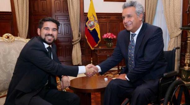 El presidente Lenín Moreno se reunió con el expresidenciable  Abdalá Bucaram Pulley, líder del partido Fuerza Ecuador. Foto: @Presidencia_Ec