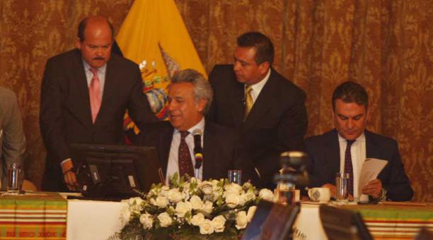 Lenín Moreno recibió en el Palacio a los miembros del bloque de asambleístas de AP. Foto: