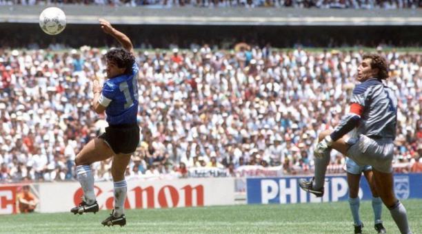 Foto de Diego Maradona en el Mundial de 1986. Tomado de La Nación