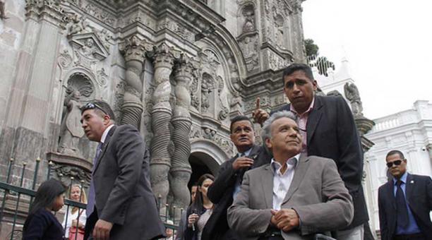 Lenín Moreno realizó una visita al centro histórico. Foto: Presidencia.
