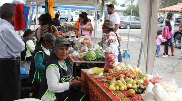 Los miércoles se instala la venta en una plaza de la ciudad de Ibarra. Foto: ÚN