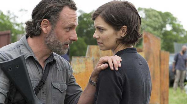 Andrew Lincoln (Rick) y Lauren Cohan (Maggie) en The Walking Dead (2010). Foto: IMDB