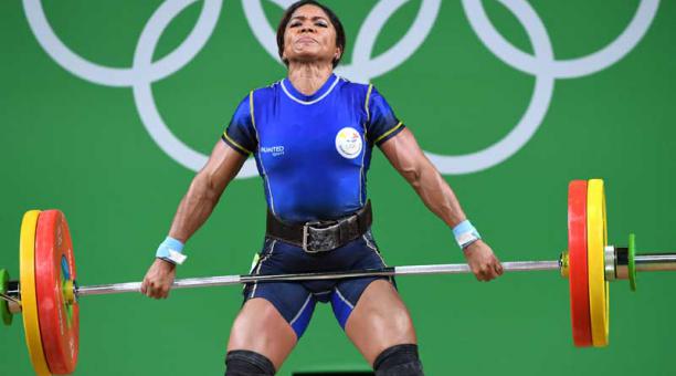 La pesista Alexandra Escobar durante los juegos Olímpicos de Río de Janeiro. Foto: Archivo