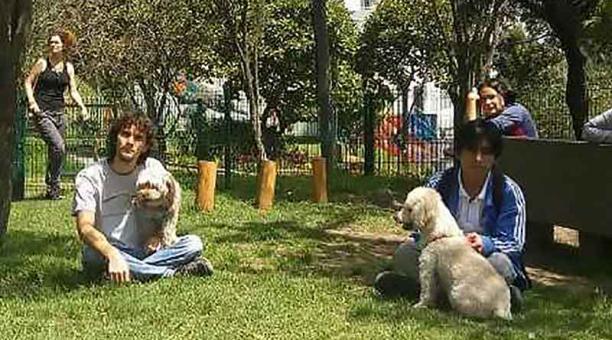 Los perros tienen un nuevo espacio en el sector Guápulo. Hay otros en parques como La Carolina. Foto: cortesía Municipio