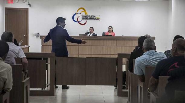 En la Corte Provincial de Guayas se realizó la audiencia, la mañana de este 23 de febrero del 2018. Foto: Enrique Pesantes / EL COMERCIO