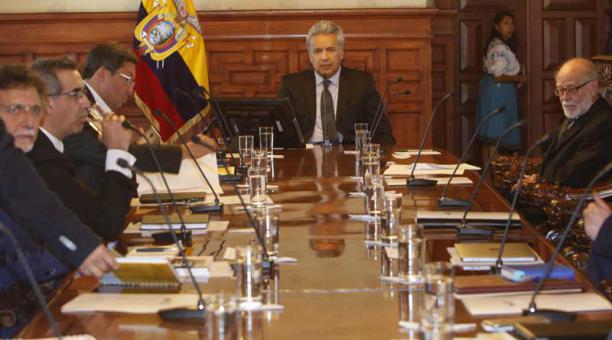 Reunión del Consejo de Seguridad Nacional con el Presidente Lenín Moreno en Carondelet. Foto: Vicente Costales / ÚN
