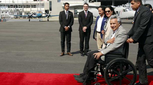 Lenín fue a Costa Rica con su esposa, la Canciller y el Secretario de Comunicación. Foto: Twitter de la Presidencia de la República del Ecuador