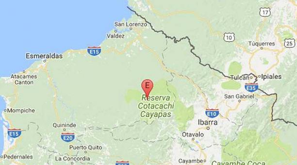 El epicentro del sismo fue en Cotacachi, en la provincia de Imbabura. Foto: captura