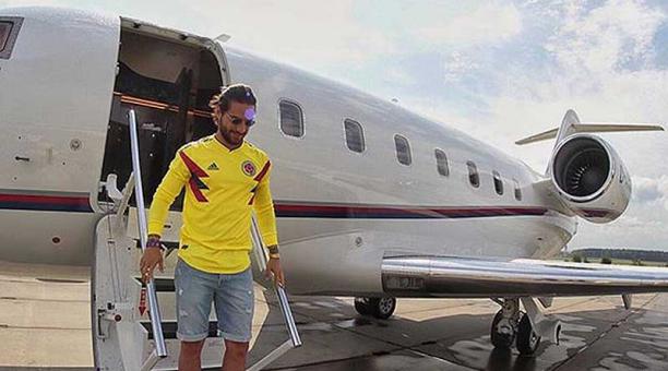 Maluma aterrizó en Saransk donde se disputó el partido entre Colombia y Japón. Foto: Instagram Maluma
