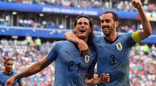 Edinson Cavani marco el tercer gol de los uruguayos. Foto: AFP