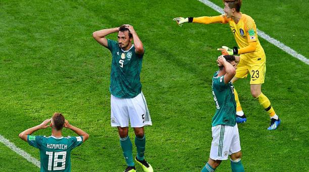 Alemania, la vigente campeona, se despidió del Mundial sin poder superar la fase inicial. Foto: AFP