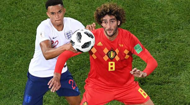 Bélgica derrotó a Inglaterra 1-0 y terminó como líder del Grupo G. Foto: AFP