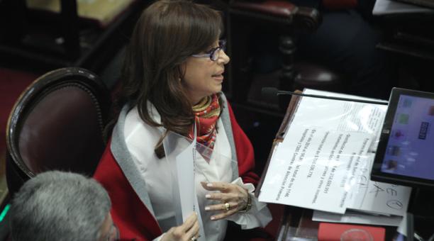 Cristina Fernández en su intervención en el Senado. Foto: Pablo Ramón / EFE