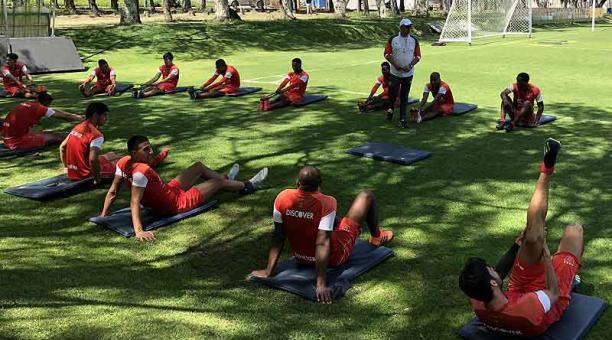 Los jugadores de Liga de Quito en una de las prácticas en Pomasqui. Foto: archivo / ÚN
