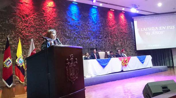 La sesión solemne tuvo lugar este 8 de febrero del 2019 en el Salón de la Ciudad, en el Municipio. Foto: Twitter Educación Quito