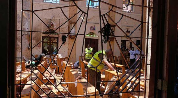 Una de las explosiones se produjo en la  iglesia de San Sebastián, cerca de Colombo, Sri Lanka. Foto: AFP