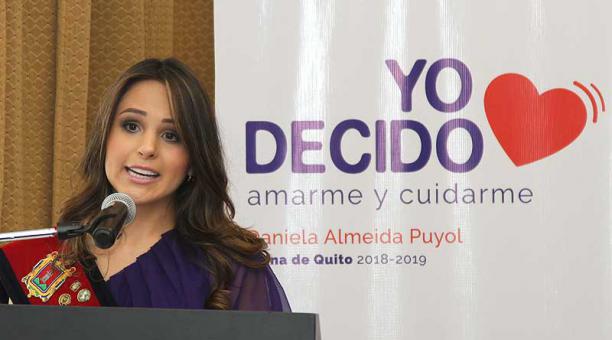 Daniela Almeida, Reina de Quito 2018-2019, presentó con entusiasmo su proyecto. Foto: Eduardo Terán / ÚN