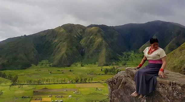Así se ve Angochagua, en Imbabura, desde el mirador Muchanaju Rumi. Foto: cortesía comuna de Angochagua