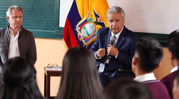 El presidente Lenín Moreno conversó con estudiantes. Foto: Flickr Presidencia de la República