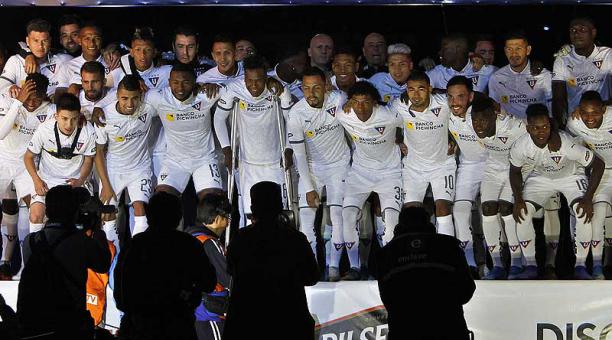 El plantel de Liga de Quito versión 2020 fue presentado el sábado 25 de enero, en el estadio Rodrigo Paz Delgado, en Ponciano. Foto: Eduardo Terán / ÚN
