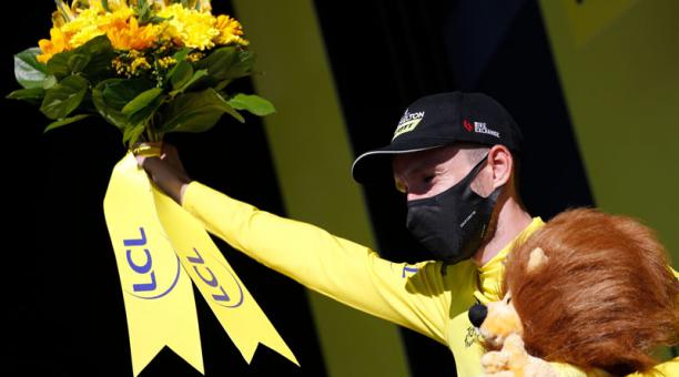 El ciclistas del equipo Mitchelton, Adam Yates, se mantiene de líder en el Tour de Francia cumplida la sexta etapa este 3 de septiembre del 2020. Foto: AFP