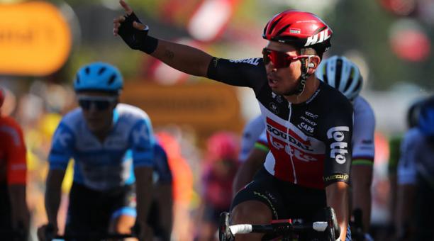 El ciclista del equipo Lotto Caleb Ewan ganó en el esprint la etapa 11 del Tour de Francia, este 9 de septiembre del 2020. Foto: AFP
