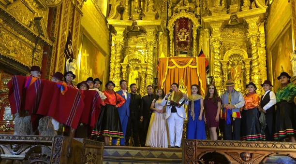 Aquí están los artistas que cantarán y bailarán desde la basílica de La Merced. Foto: cortesía