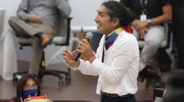 Yaku Pérez, en el Consejo Electoral de Guayas. Foto: Mario Faustos / ÚN