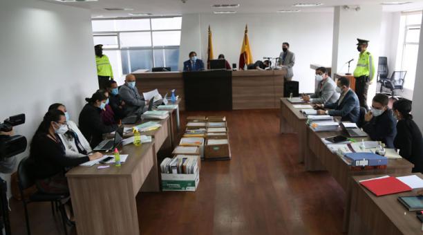 La diligencia judicial tuvo lugar en la Corte provincial de Pichincha, el 16 de febrero del 2021. Foto: Diego Pallero / ÚN