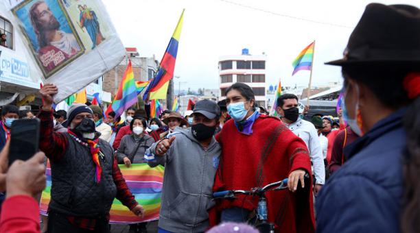 La marcha de los indígenas llega el 23 de febrero del 2021 a Quito. Foto: Glenda Giacometti/ÚN