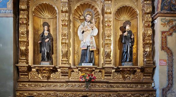 San Cayetano está en uno de los retablos de la iglesia de San Agustín.