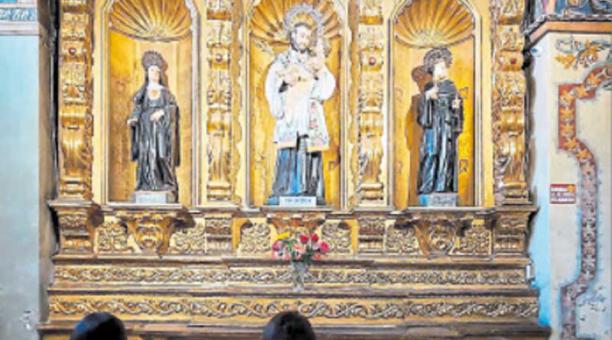San Cayetano está en uno de los retablos de la iglesia de San Agustín. Foto: Cortesía de María José Galarza