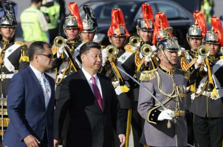 El presidente chino permanecerá en el país hasta mañana a las 15:30. Luego de ello, emprenderá su viaje a Perú, para presidir el Foro de Cooperación Económica Asia Pacífico (APEC) 2016. Foto: Patricio Terán / ÚN