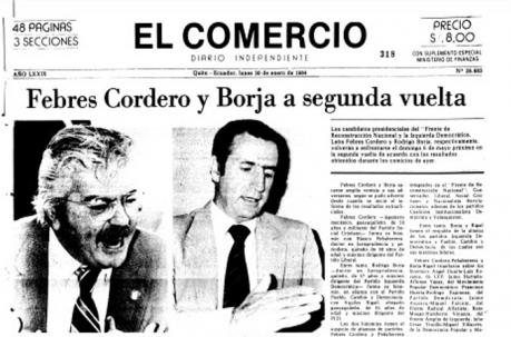 Portada de EL COMERCIO de 30 de enero de 1984. Centro de Documentación.