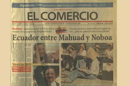 Portada de EL COMERCIO de 1 de junio de 1998. Centro de Documentación.