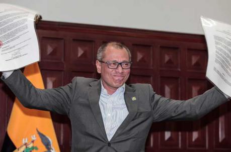 El vicepresidente Jorge Glas criticó varias decisiones tomadas por el presidente Lenín Moreno. Foto: EFE