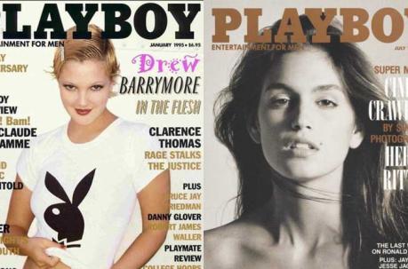 Drew Barrymore (1995) y Cindy Crawdord (1988)