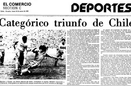 Portada de diario EL COMERCIO DE 1985. Centro de Documentación.