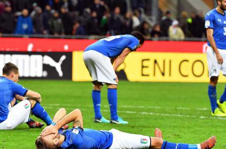 Los italianos lamentan su eliminación del Mundial de Rusia 2018. Foto: EFE