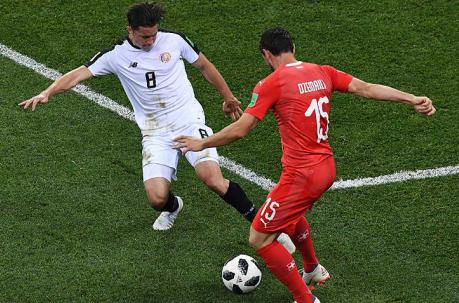 Suiza empató 2-2 frente a Costa Rica y quedó segunda en el Grupo E. Foto: AFP
