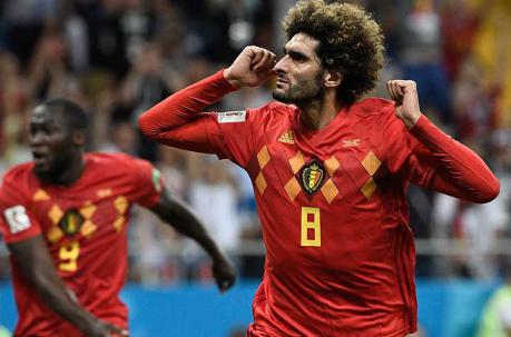 Marouane Fellaini anotó el segundo gol de Bélgica. Foto: AFP
