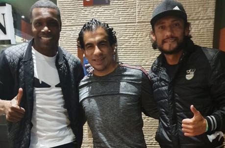 Con sus socios en el emprendimiento del fútbol 7: Carlitos Tenorio y Fernando Hidalgo.