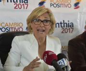 Cynthia Viteri candidata presidencial del Partido Social Cristiano. Foto: AFP