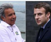 Lenin Moreno (izq.) presidente electo de Ecuador, y Emmanuel Macron presidente electo de Francia. Foto: Agencias